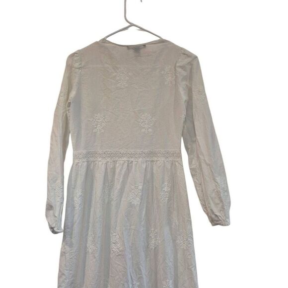 Forever 21 Women's White Cotton Embroidered Open Front Dress Cardigan Robe NEW s - Picture 8 of 10